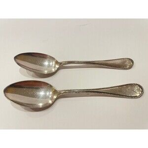 A F Towle (Lunt) "Priscilla" Silver Plated Spoons XXS with Beading Lot Of Two